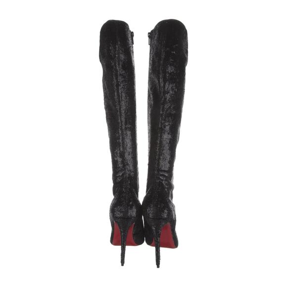 Christian Louboutin Black glitter kneehigh boots 40 sz - Picture 4 of 5